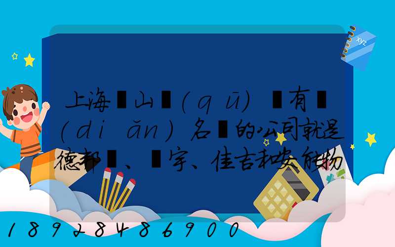 上海寶山區(qū)這有點(diǎn)名氣的公司就是德邦、華宇、佳吉和安能物流,誰(shuí)能分析...